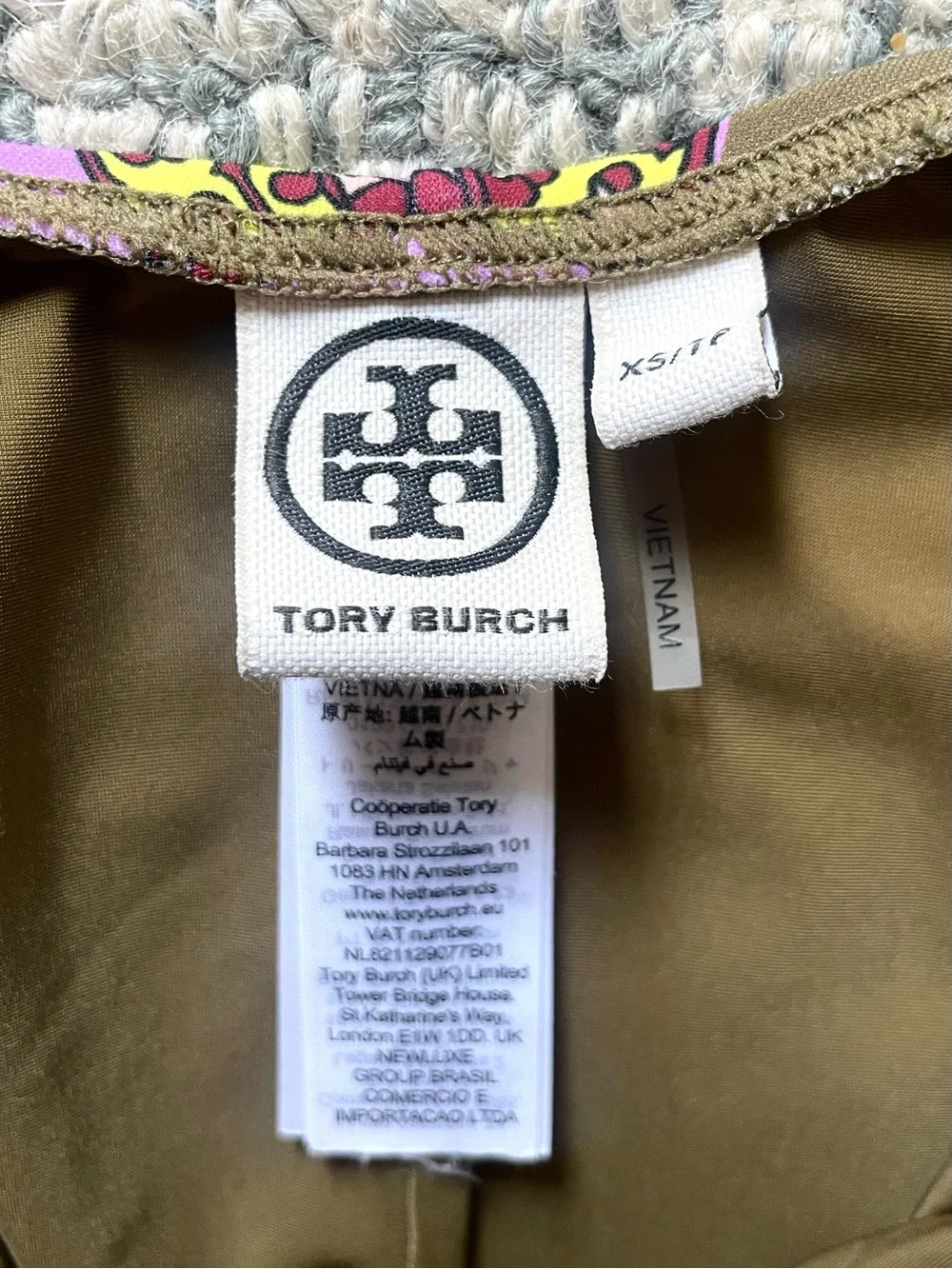 NWOT Tory Burch Pelican Reef + Logo Printed Tank Swimsuit Geometric Multicolor
